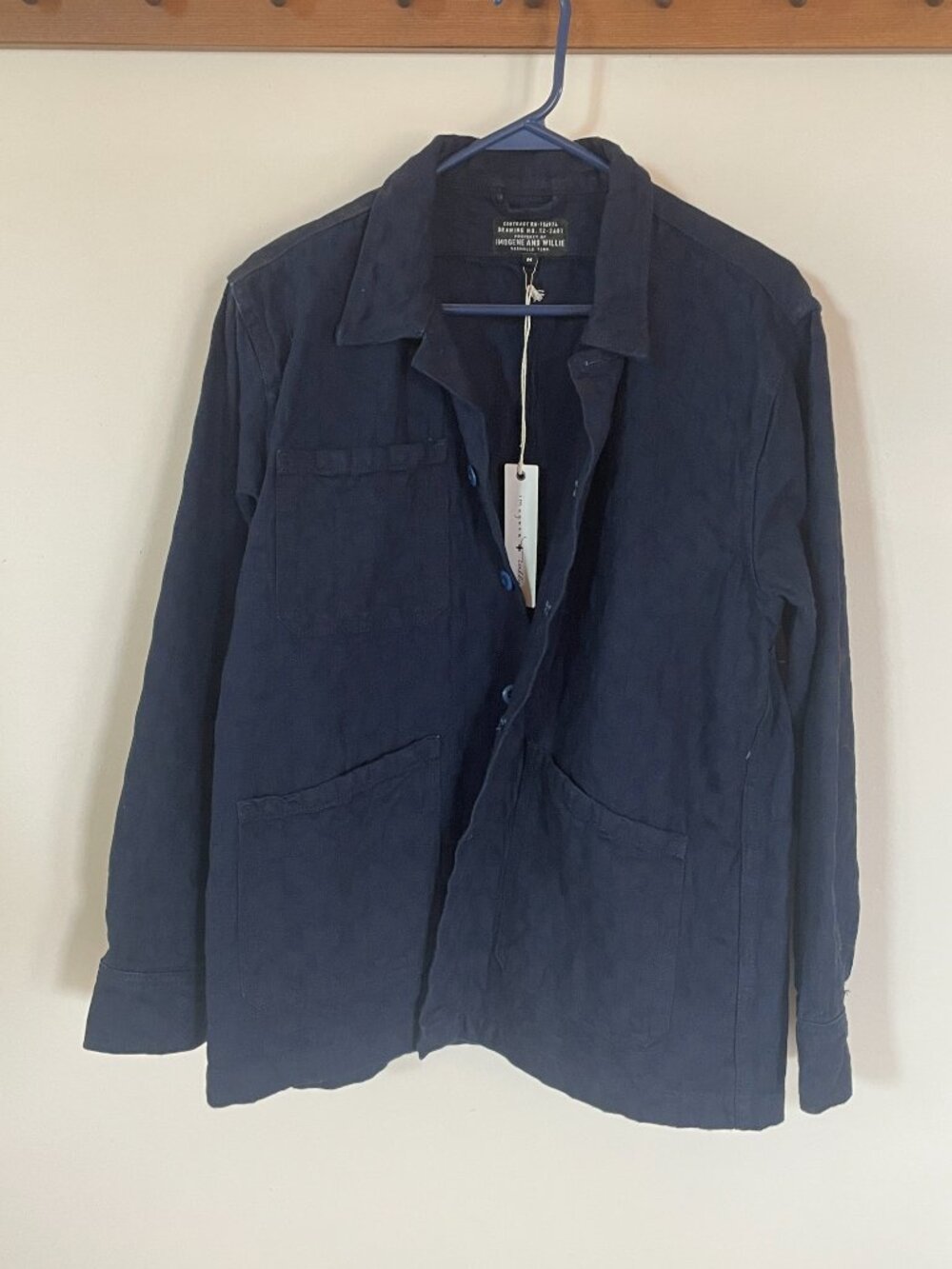Imogene + Willie, Painter's coat in Indigo check, Medium, NWT - Picture 2 of 7